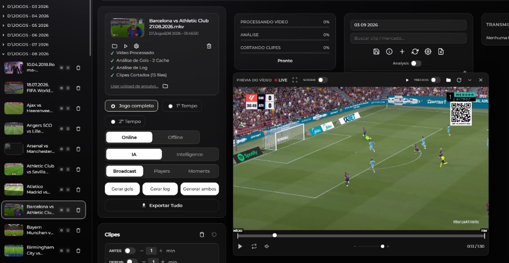 Home Creators: corte de transmissão e clipe de gol